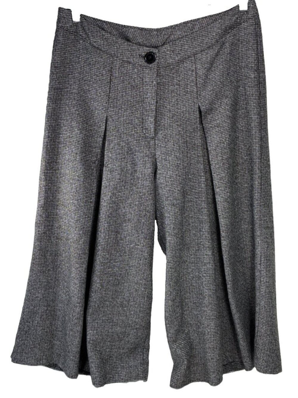 Vintage 70s Jamie Nicole Houndstooth Culottes Wide Leg Cropped Pants Women Size